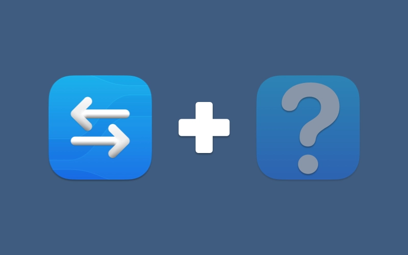 JuxtaCode's icon, a plus symbol and a generic app icon with a question mark.